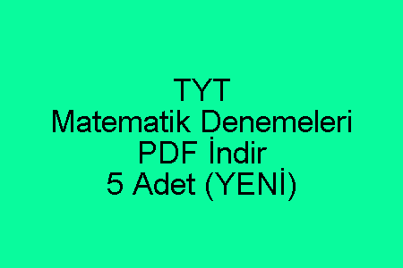 TYT Matematik Denemeleri PDF İndir