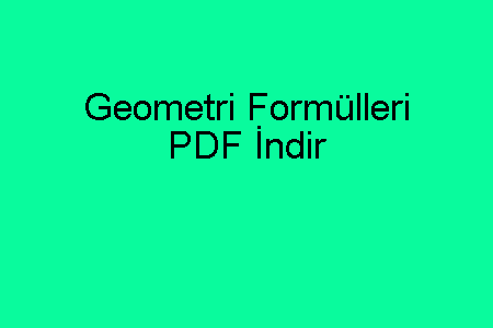Geometri Formülleri PDF İndir